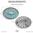 thumbnail image 3 of Western Oval Belt Buckle, Turquoise Flower Design, Fits 1.5 Inch Belts HRBK T6339, 3 of 7