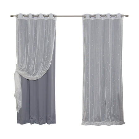 Best Home Fashion Sheer Triangle And Blackout Curtains Walmart Com