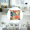 thumbnail image 5 of Waterproof Outdoor Colorful Flowers Throw Pillow Covers  Decorative Orange Floral Print Pillow Cases for Sofa Couch Square Garden Patio Funiture Bench, Blue, 5 of 7