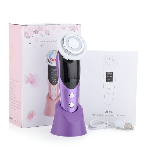 XIRQI 7 in 1 Face Lift Device Microcurrent Skin Rejuvenation LED Facial Massager Light Therapy Anti Aging Wrinkle Beauty Apparatus