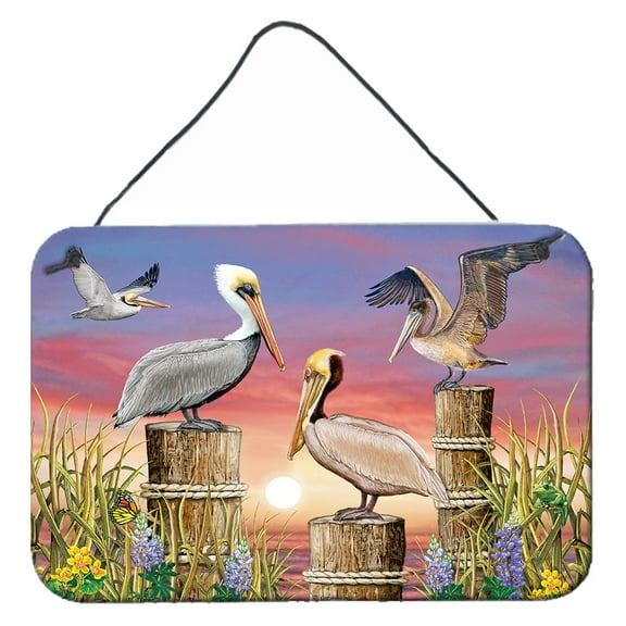 Carolines Treasures PRS4041DS812 Pelicans Wall or Door Hanging Prints 8x12 multicolor