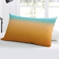 thumbnail image 5 of Teal Orange Ombre Throw Pillow Covers, Modern Geometric Striped Abstract Art Soft Breathable Pillow Cases with Invisible Zipper for Sleeping, Toddler Pillowcases for Couch Bed Sofa Chair 12x20 Inches, 5 of 6