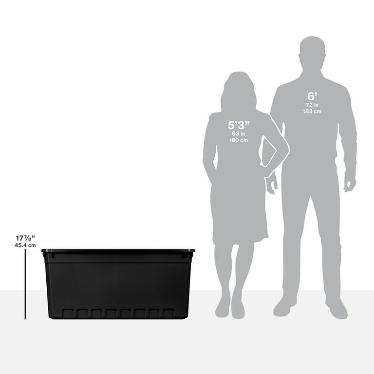 Sterilite 50 Gallon Stacker Tote, Extra Large Durable Plastic Bin