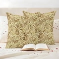 thumbnail image 3 of Beige Brown Green Outdoor Waterproof Pillow Covers, Retro Botanical Abstract Art Decorative Square Throw Pillowcase Sofa Cushion Sham for Patio/Couch/Chair, 20"x20" 2 Pack, 3 of 8