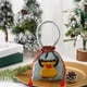 thumbnail image 5 of Bolsa de regalo navideña, pequeña, de lona multicolor con estampado de copos de nieve | Bolsa resistente con forro de franela para regalos navideños | Decoración navideña reutilizable | Ideal para, 5 of 6
