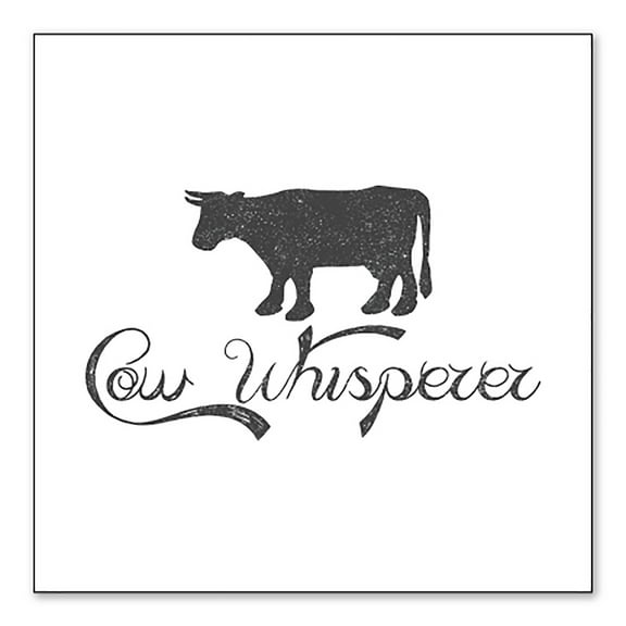 DistinctInk Custom Bumper Sticker - 3" x 3" Decorative Decal - White Background - Cow Whisperer