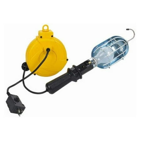 

920DT Incandescent Plastic Retractable Cord Reel Work Light Yellow