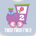 thumbnail image 4 of Inktastic 2nd Birthday Cute Train I'm Two Girls Baby Bib, 4 of 4