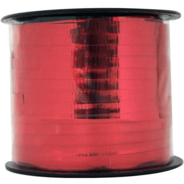Liston Rulin Curly Curling Metalico Colores Deco 100m rojo