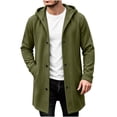 thumbnail image 6 of Men's Winter Pockets Coat Solid Color Hooded Coats Long Sleeve Jacket Outwear for Man, 6 of 8