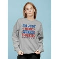 thumbnail image 2 of Just Here For The Sparkles Sweatshirt Women -Image by Shutterstock, Female Small, 2 of 4