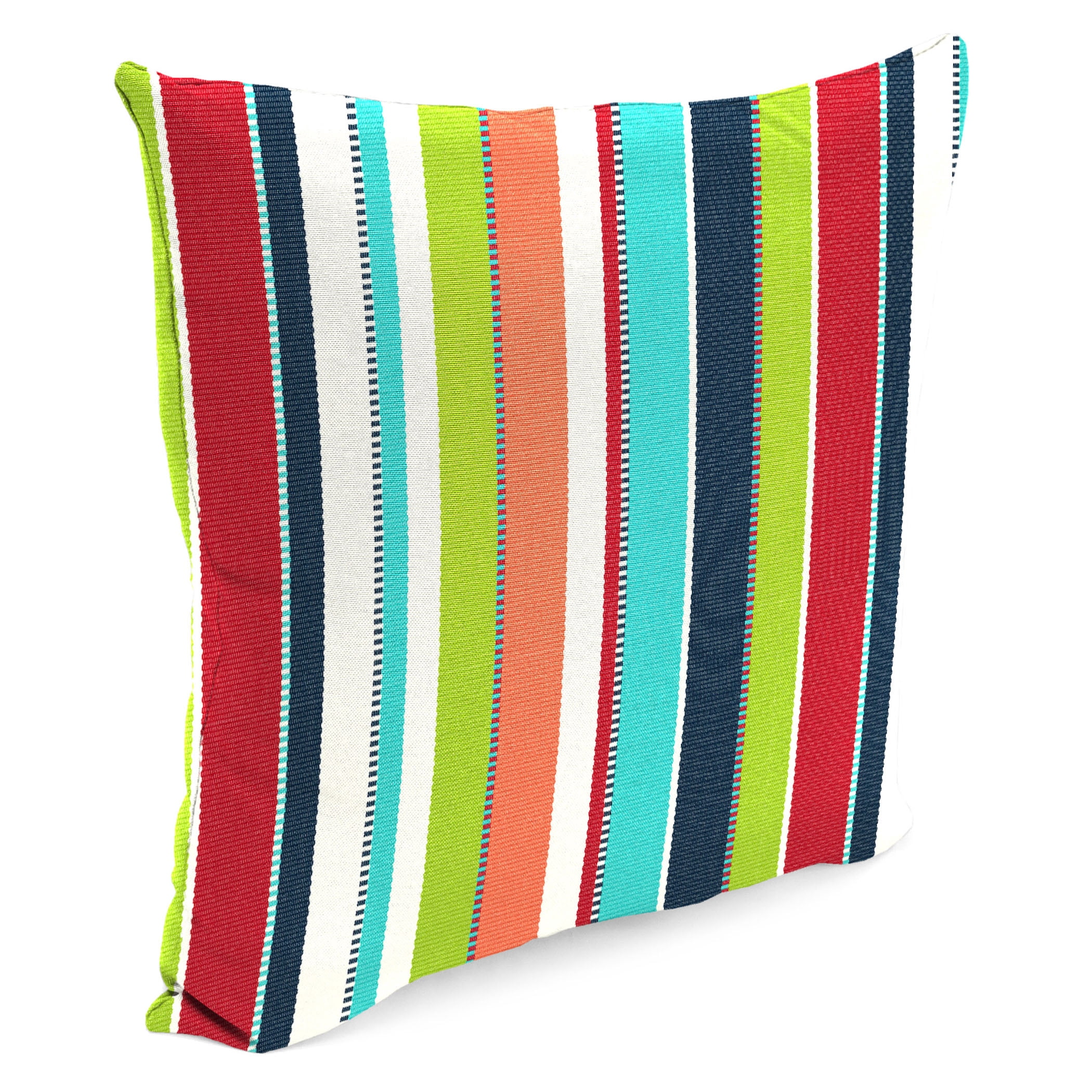 Jordan Manufacturing Sunbrella 16" x 16" Carousel Confetti Multicolor Stripe Square Outdoor Throw Pillow
