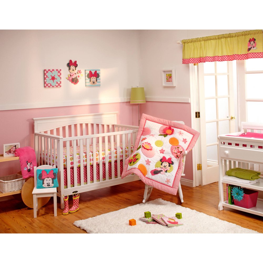 Disney Baby Bedding Minnie Mouse's Petal Perfect 4Piece Deluxe Crib
