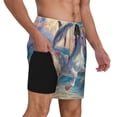 thumbnail image 3 of Picia Dolphin Rainbow Horse pattern Mens Swim Trunks with Compression Liner Stretch Beach Shorts Quick Dry with Zipper Pockets No-Chafing Board Shorts-XX-Large, 3 of 9