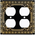 thumbnail image 3 of Metal Light Switch Plate Cover Elegant Victorian Floral Frame Black FRA075, 3 of 13