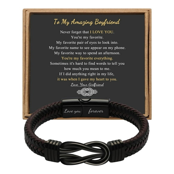 Dvkptbk Bracelet New Stainless Steel Leather Bracelet Magnetic Stainless Steel Bracelet for Men Home Decor