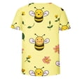 thumbnail image 4 of ClodeEU Women's Cute Bee Print Short Sleeve Crewneck T-Shirt ,Dressy Loose Fit Basic Tee Yellow,Womens Plus XXXXXL, 4 of 5