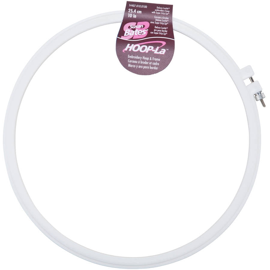 HoopLa Plastic Embroidery Hoop, White, Size 10"