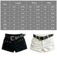 thumbnail image 2 of Hmhnsya Women Y2k Gothic Low Waist Rivet Denim Shorts With Belt, 2 of 6