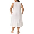 thumbnail image 3 of Agnes Orinda Women's Plus Size Valentines Day Nightgown Sleeveless Wide Strap Pleated Nightdress Chemise Sleepwear 2X White, 3 of 6
