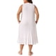 thumbnail image 3 of Camisón sin mangas de talla grande para mujer Agnes Orinda, con tirantes anchos, vestido de noche plisado, ropa de dormir 1X blanca, 3 of 6