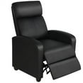 Alden Design Faux Leather Push Back Theater Recliner Chair with