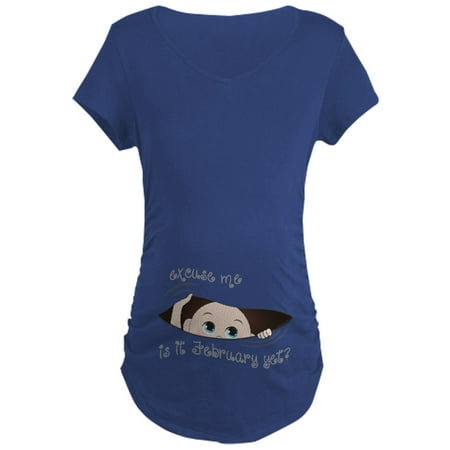 

CafePress - Funny Peeking Baby February Maternity Dark T Shirt - Maternity Dark T-Shirt