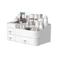 thumbnail image 1 of Organizador de Maquillaje,Caja de almacenamiento de tocador,Bandejas para Cosméticos,Organizador de escritorio,Alta capacidad,Caja de Maquillaje,Cuidado de la Piel,Pintalabios,Joyas(Blanco-3 cajones), 1 of 7