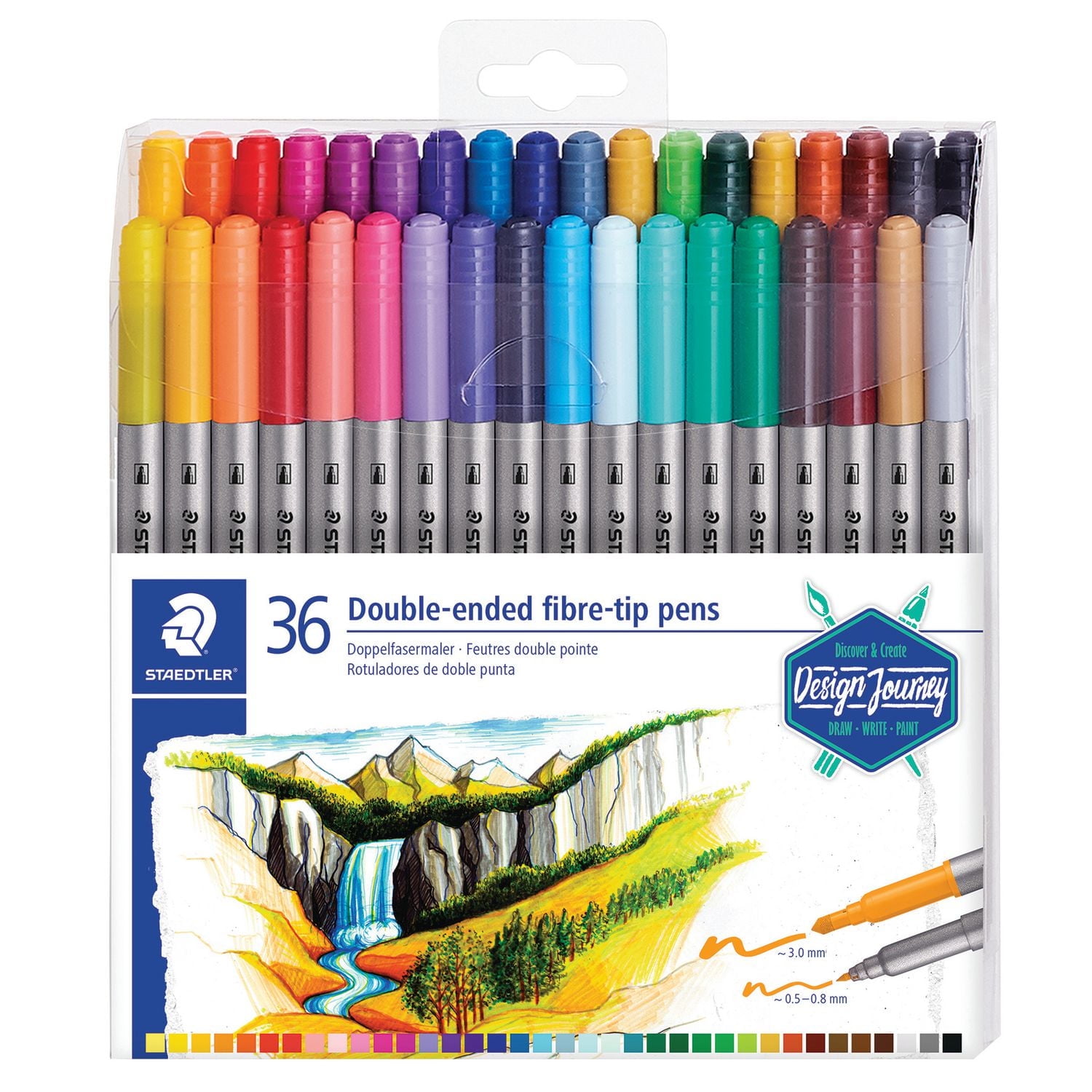 Staedtler marqueurs feutre a double pointe 36 pièces Ensemble de 36