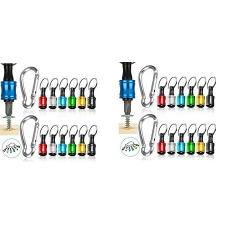 

24Pcs 1/4 Inch Hex Screwdriver Bit Holders Keychain Extension Bar Portable Fast Change Bit Holder Set