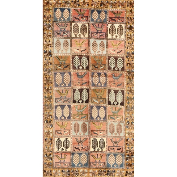 Ahgly Company Machine Washable Indoor Rectangle Traditional Light Brown Area Rugs, 5' x 7'