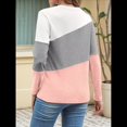 thumbnail image 4 of Blusas de Bloque de Color para Mujer, Estilo Túnica Informal de Larga con Cuello Redondo, Tipo Jersey. Rosa L, 4 of 8