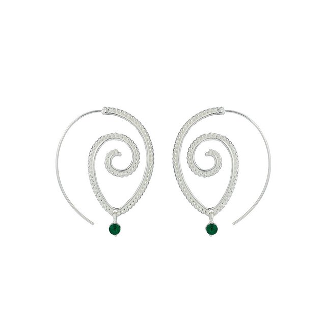 Sonducket Pendientes circulares de remolino, regalo de aniversario, decoraciones para mujer, colgante para colgar en la oreja, pendiente colgante con Ropa, zapatos y accesorios Miscelánea 4197 Plata Sonducket AP010229-07