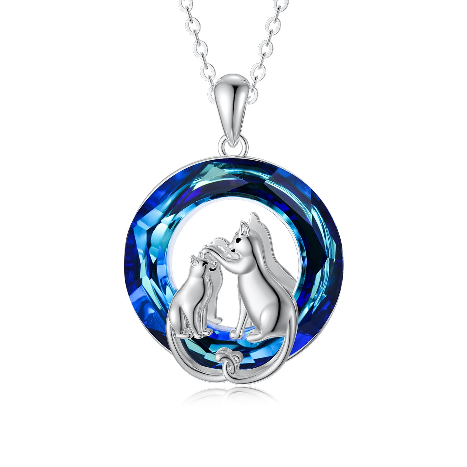 Sterling Silver Girls .8mm Round July Crystal Birth Month Baby Footprint Pendant Necklace