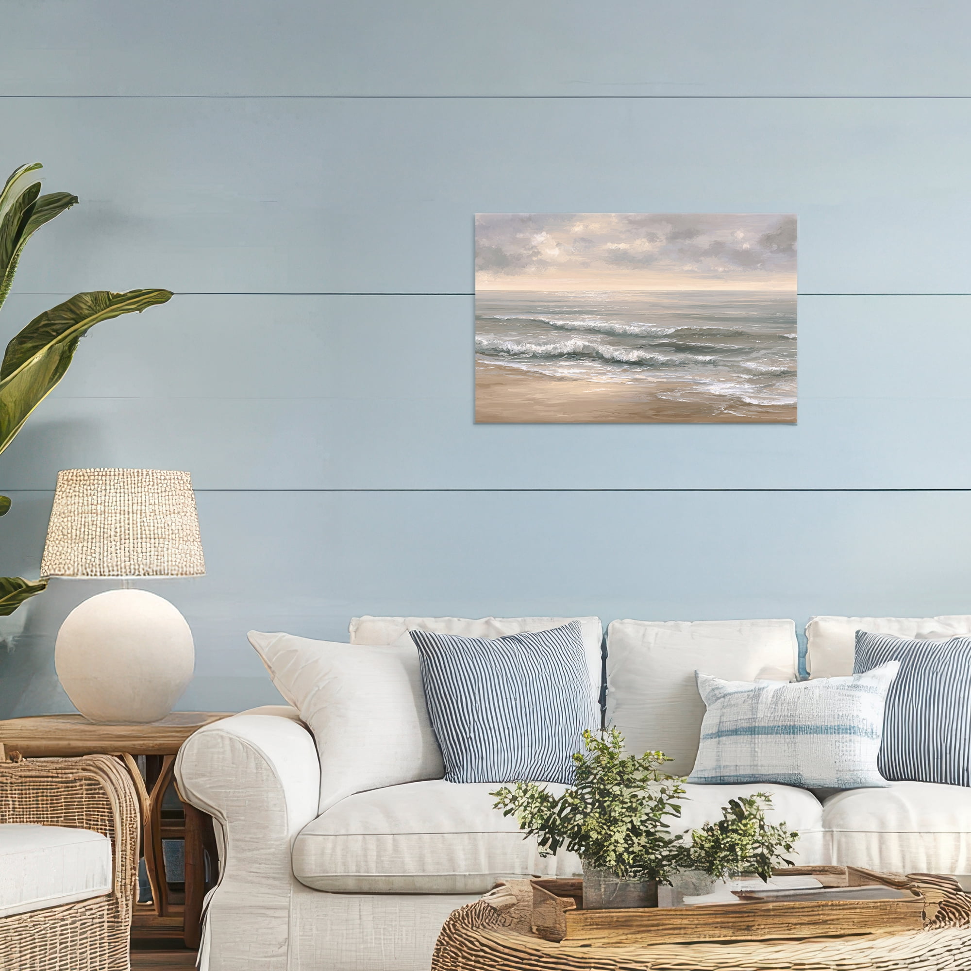 Stupell Industries Soft Rolling Beach Waves Canvas Wall Art, design by Jacky Ngan