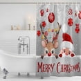 thumbnail image 2 of Christmas Shower Curtain Set - Small 36" x 72" Washable Bathtub Curtain with 12 Hooks, Cute Santa Claus Reindeer Red Xmas Balls Snowy Grey Waterproof Fabric Stall Shower Curtains for Bathroom Décor, 2 of 6
