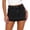 #405-Black, variant on Wowcloth Women's Stretch Denim Skort with Cuffed Hem, Button Pockets and Zipper Closure, Casual Comfortable for Daily Wear and Outdoor Activities
