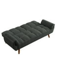 thumbnail image 5 of Modern Linen Convertible Sofa, Industrial Style Sofa Bed with Adjustable Backrest, Armrest, Wooden Frame, Upholstered Sofa Couch for Living Room,Apartment,Christmas, Dark Gray, 5 of 7