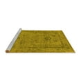 thumbnail image 2 of Ahgly Company Machine Washable Indoor Round Oriental Yellow Industrial Area Rugs, 8' Round, 2 of 4
