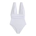 thumbnail image 1 of Gibobby Trajes de baño mujer una pieza Nuevo traje de baño de bikini europeo y americano sexy con hombros descubiertos para mujer(Blanco,G), 1 of 5