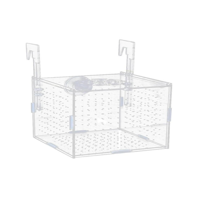 Caja de aislamiento acrílica para pecera, criadero de alevines acrílico transparente, accesorio para acuario. 15x10x10cm y gancho