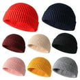 thumbnail image 2 of Gorro de punto con puño de color, gorro de punto cálido unisex, gorro de punto informal de moda de invierno, 2 of 5