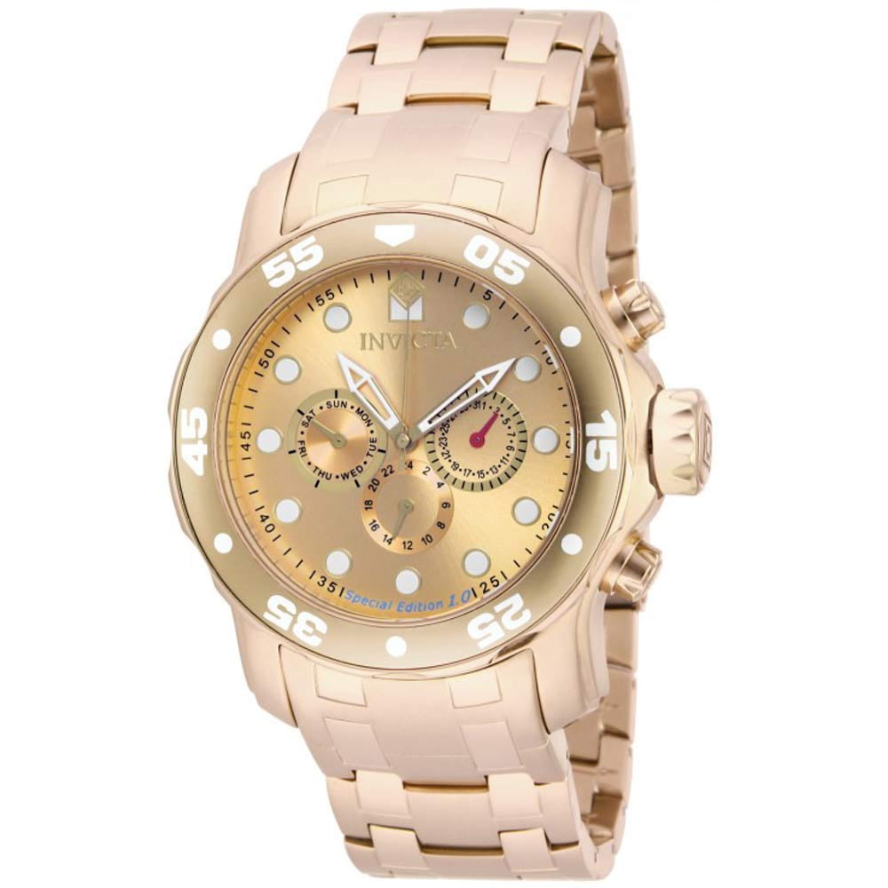 Invicta Men's 15046 Pro Diver Gold Tone Dial Gold Plated Steel Watch