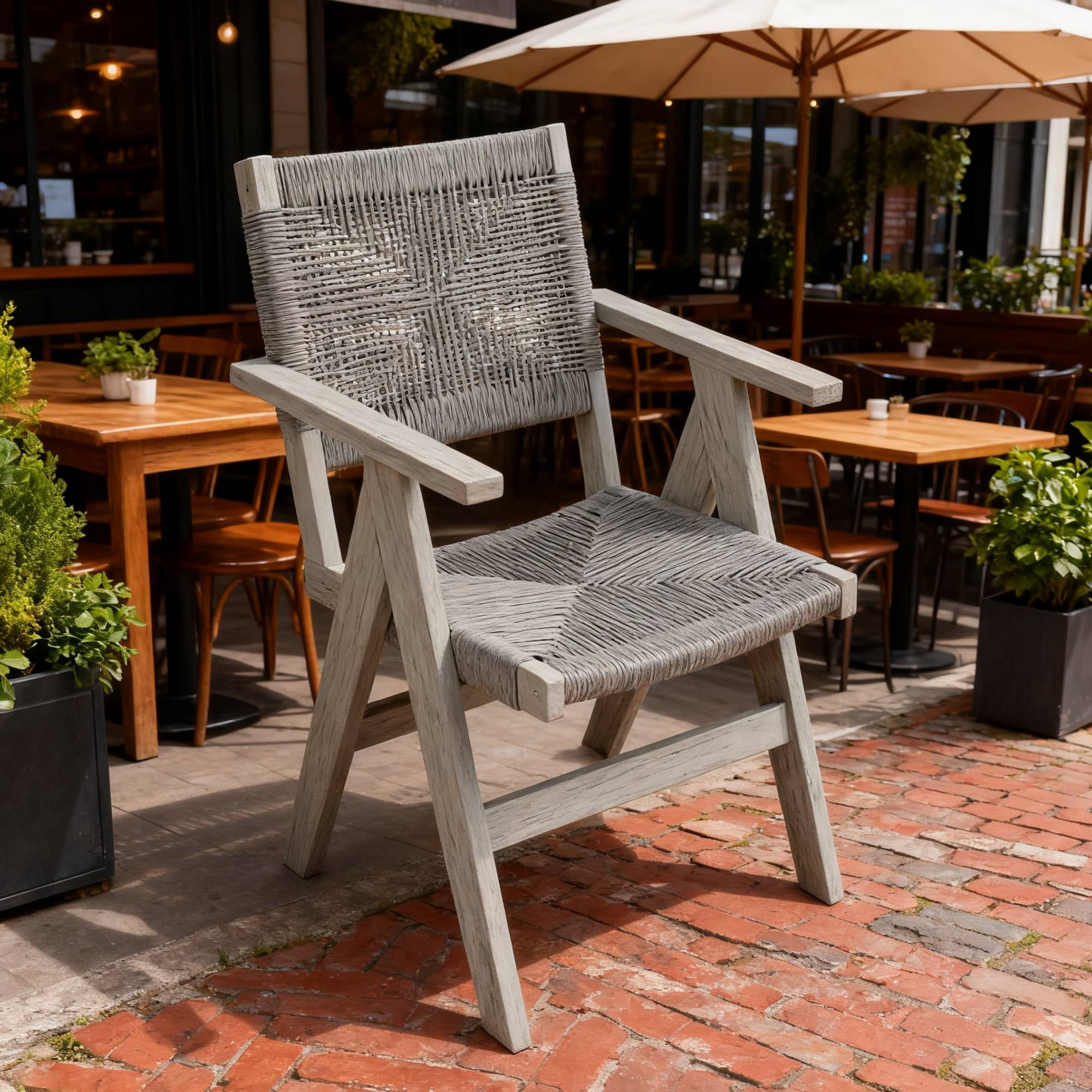 All Season Outdoor Dining Chair, Universal Leisure Seat for Garden Dinner Patio Outdoor Eating Space, Brown