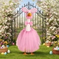 thumbnail image 5 of SHENGXINY Porch Goose Easter Outfit, Easter Dress Matching Hat Accessory Set Goose Clothes for Patio Garden Spring Display Decor, 5 of 8