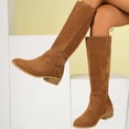 thumbnail image 5 of Boots for Women Winter Comfortable Versatile Round Toe Low Chunky Heel Knee High Boots Women Casual Cozy Fashion Short Boots for Party Daily Wear, 5 of 9