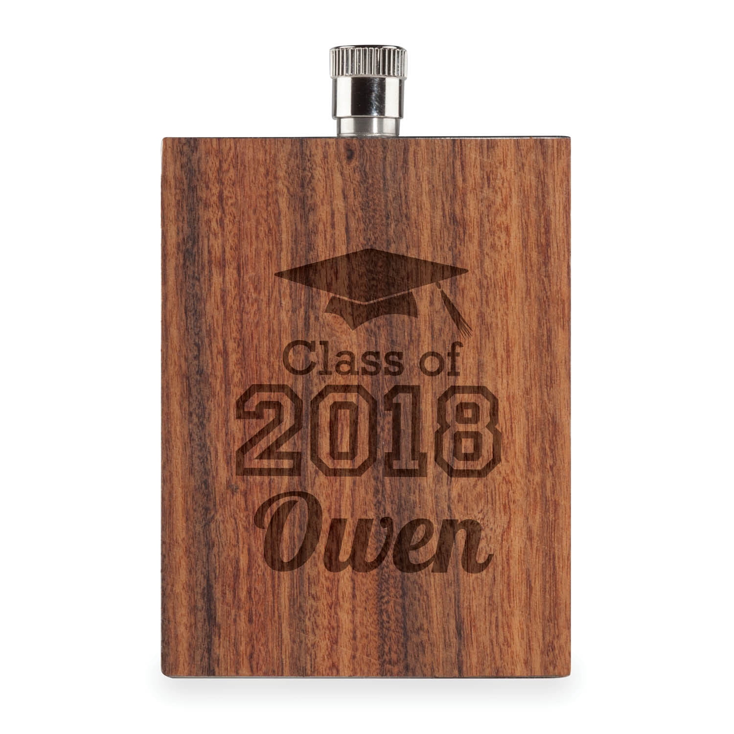 Graduation Year Personalized Wood Flask