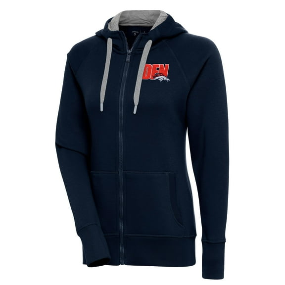 Women's Antigua  Navy Denver Broncos Victory Full-Zip Hoodie