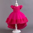 thumbnail image 4 of Girl's 3D Flower Carved Boutique Dress, Gorgeous Style Princess Dress With Tail, Wedding Party Birthday Party Prom Performance O, 4 of 5