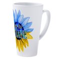 thumbnail image 2 of CafePress - Pray For Ukraine Blue And Yellow Sunflower 17 Oz L - 17 Oz White Ceramic Latte Mug, 2 of 3